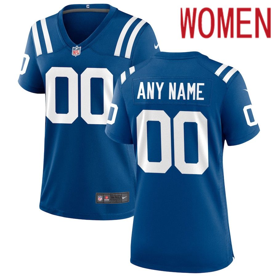 Women Indianapolis Colts Royal Nike Custom Game NFL Jersey